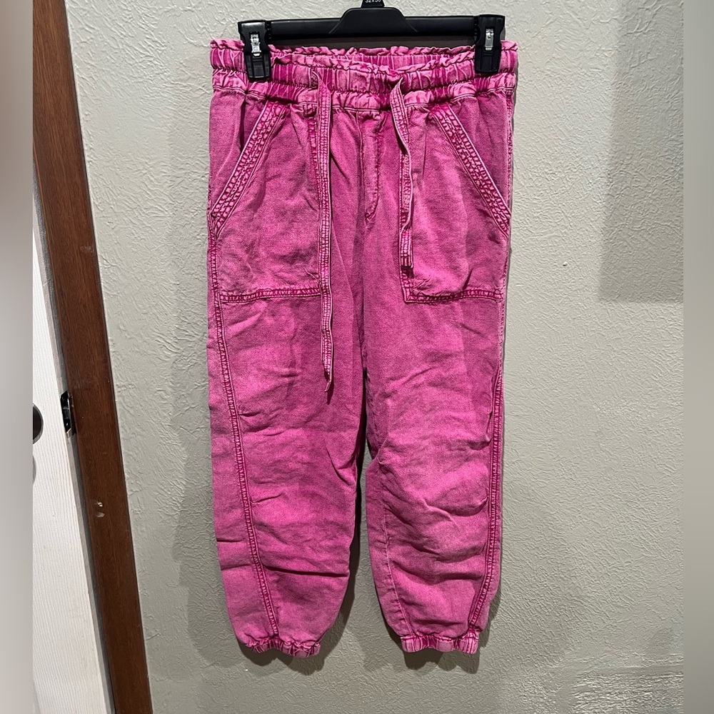 Anthropologie Pink Joggers Women’s Size XS EUC Drawstring Fun Pockets